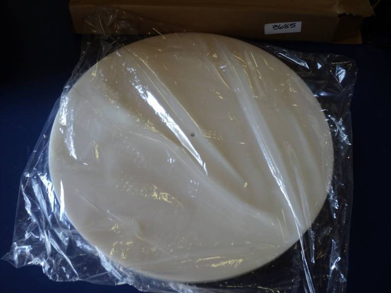 lot 9315 image: (1) composite plastic base, 17-38 diameter x 34 thick, white
