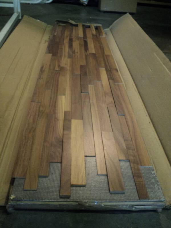 lot 9906 image: (1) box laminate wood flooring, interlocing planks, approx 15 x 54, (6) planks