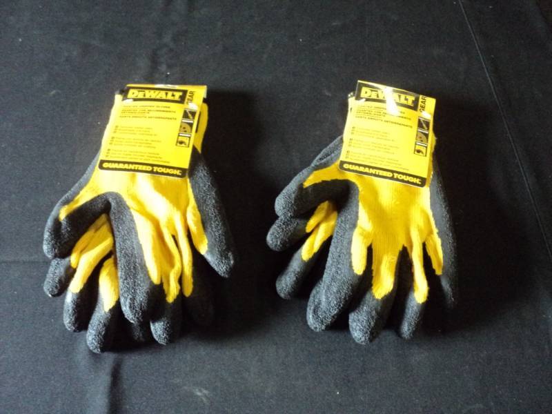 lot 9919 image: (2) pair DeWalt Rubber coated gripper gloves, size Large