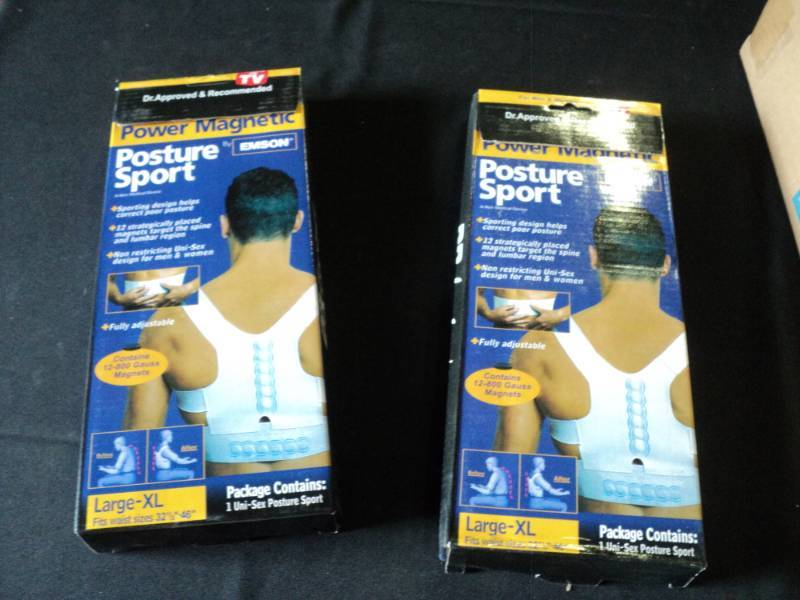 lot 9925 image: (2) ct lot Dr Levines Power Magntic Posture Support Size Large-XL fits waist sizes 32-12 x 46