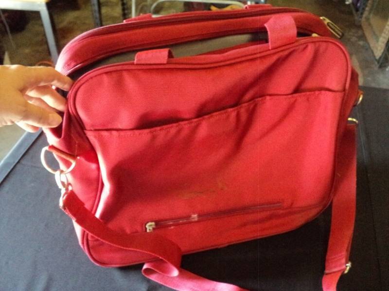 lot 9956 image: Protocol Carryon bag, red , approx 16 x 13 x 5
