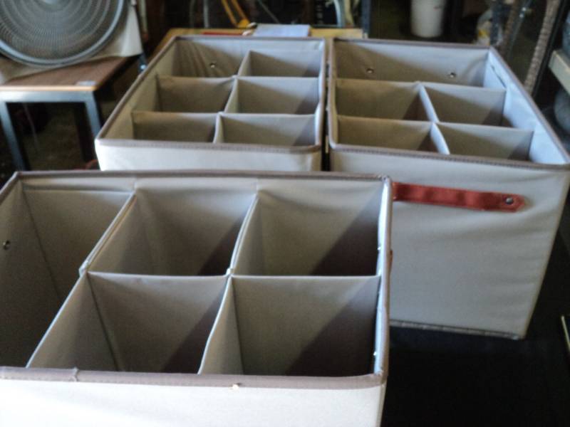 lot 9957 image: (3) ct lot Michael Graves Designs storage boxes, approx 18 x 12 x 12, collapsible for storage