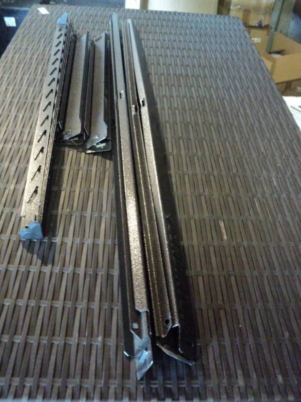 lot 10046 image: Hardware for 2- tier Gladiator shelf, 48 x 24 x 36, includes (4) 48 brackets, (4) 24 brackets, (4) 36 corners