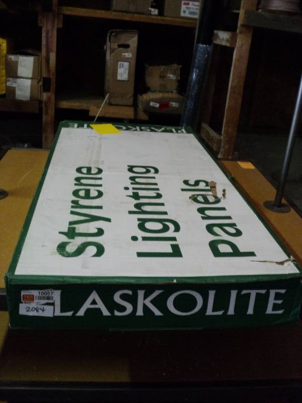 lot 10057 image: (1) box Plaskolite Styrene Lighting Panels, (15) per box, 27-34 x 47-34