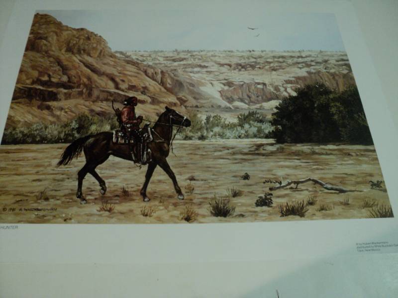 lot 10085 image: Print Hubert Wackermann, Navajo Hunter, 1981