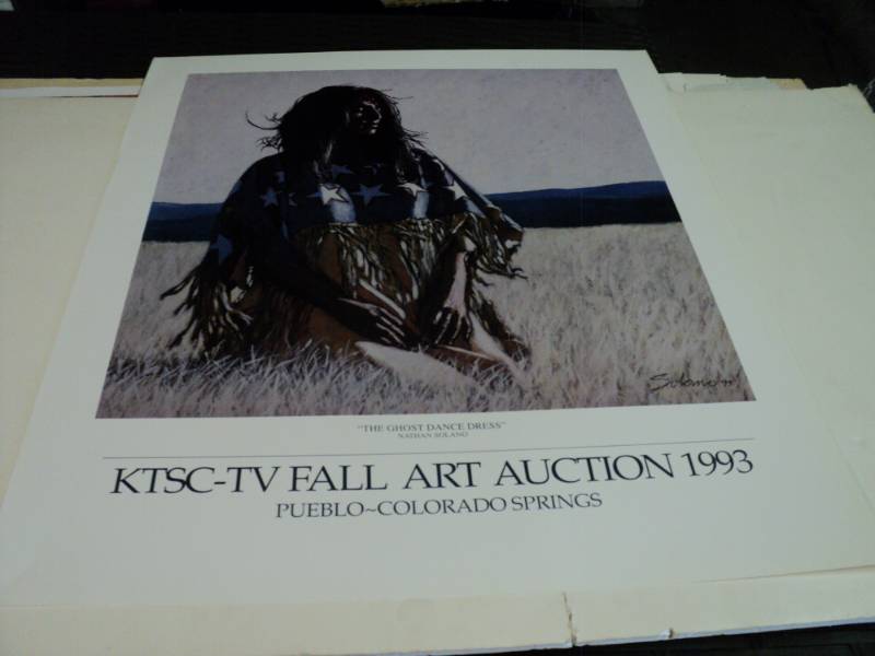 lot 10091 image: Ghost Dance Dress Auction Poster 1993 Nathan Solano