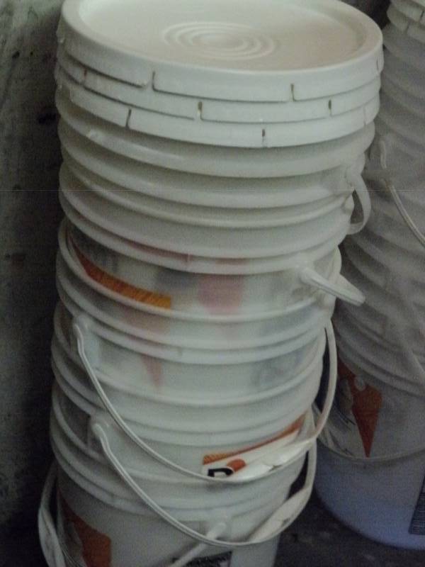 lot 10111 image: (5) ct lot empty 5 gallon buckets, (3) lids