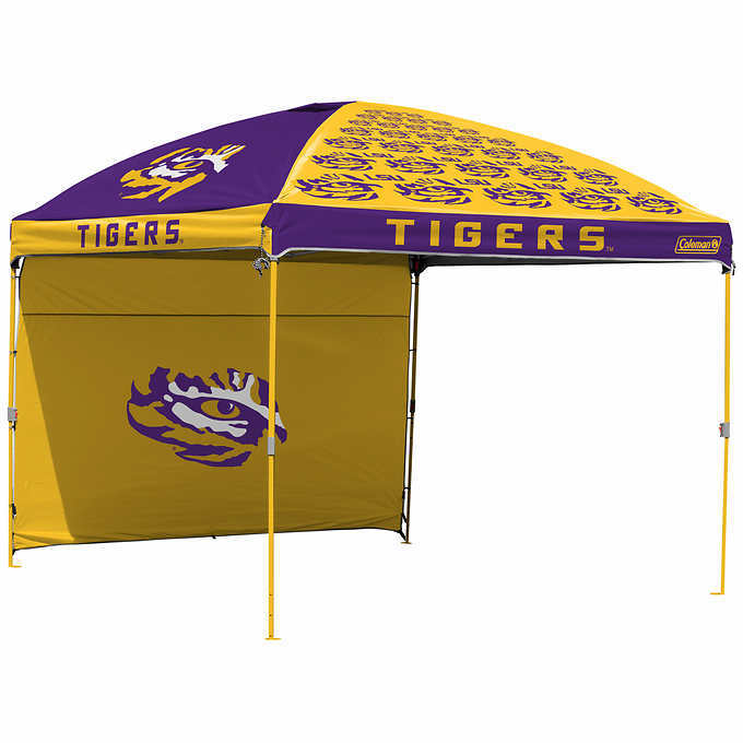 lot 7186 image: Coleman NCAA 10 x 10 Dome Canopy with Wall - LSU Tigers