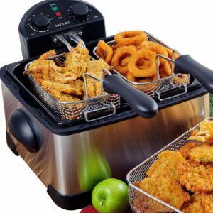 lot 7200 image: Secura 401B-T 1700-Watt Stainless-Steel Triple Basket Electric Deep Fryer with Timer