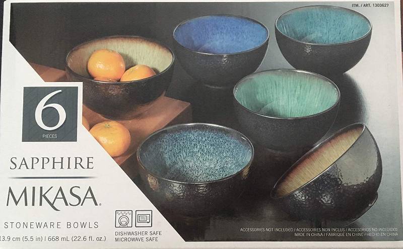 lot 7233 image: Mikasa Sapphire Stoneware Bowls - Set of 6 Bowls