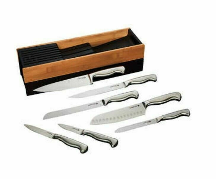 lot 7235 image: Sabatier 8 Piece Cutlery Organizer with Forged German Steel Knives
