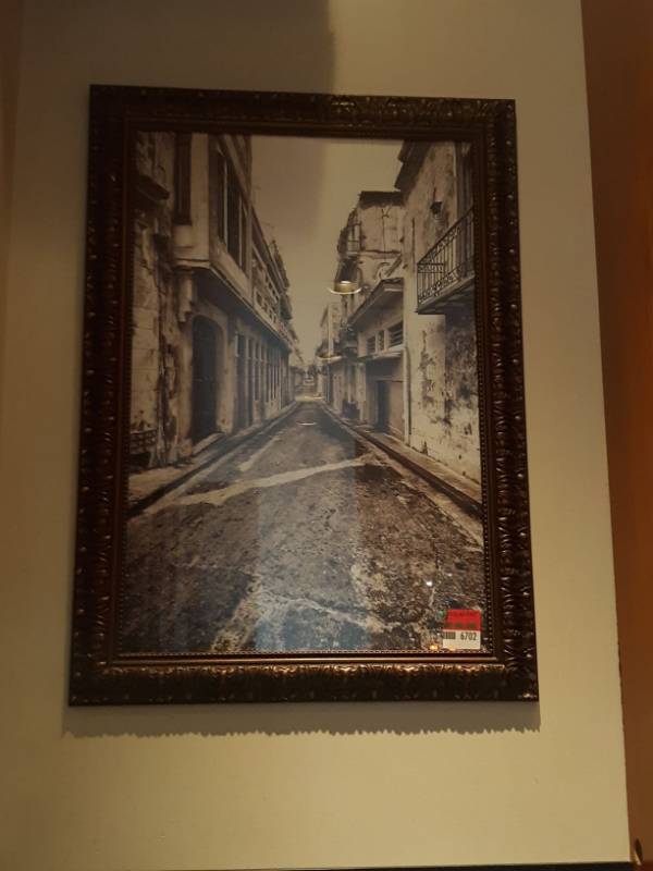 lot 6702 image: Framed Black and White Italian Street Print