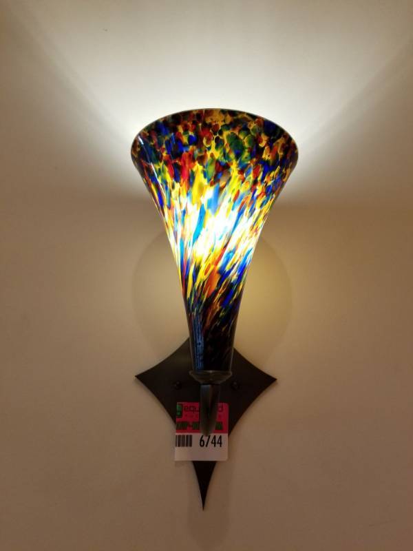 lot 6745 image: Glass Wall Sconce
