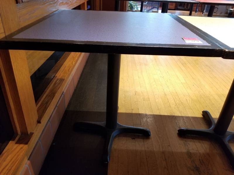 lot 6753 image: 30in x 30in Wood Restaurant Table Blue