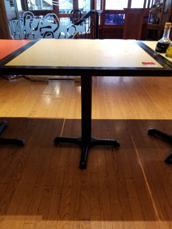 lot 6758 image: 30in x 30in Wood Restaurant Table Light Yellow