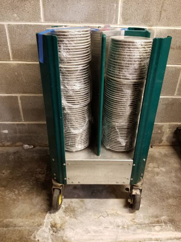 lot 6821 image: Plate Cart With Dishes