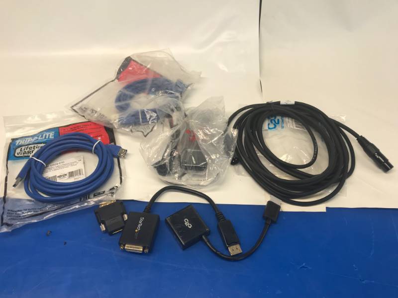 lot 3114 image: 3.0 USB EXTENSIONS - DVI ADAPTERS - DMX CABLE