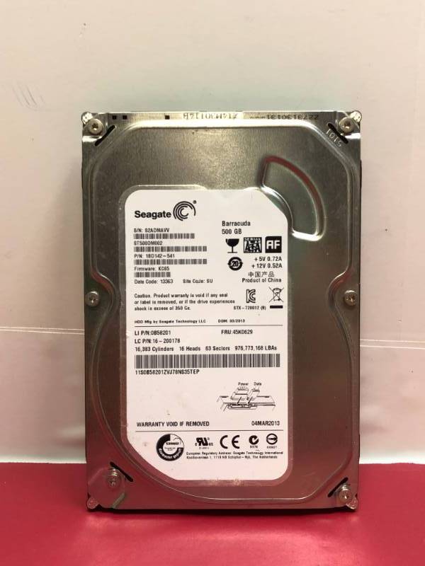 lot 3186 image: SEAGATE  3.5HDD 500GB HARDRIVE