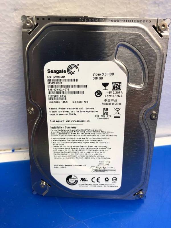 lot 3201 image: SEAGATE  3.5HDD 500GB HARDRIVE