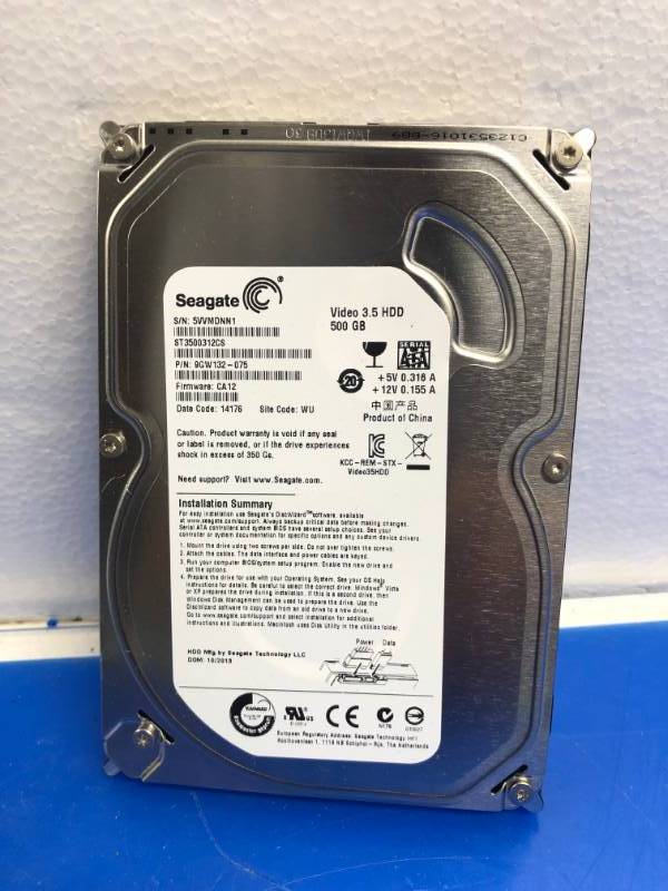 lot 3204 image: SEAGATE  3.5HDD 500GB HARDRIVE