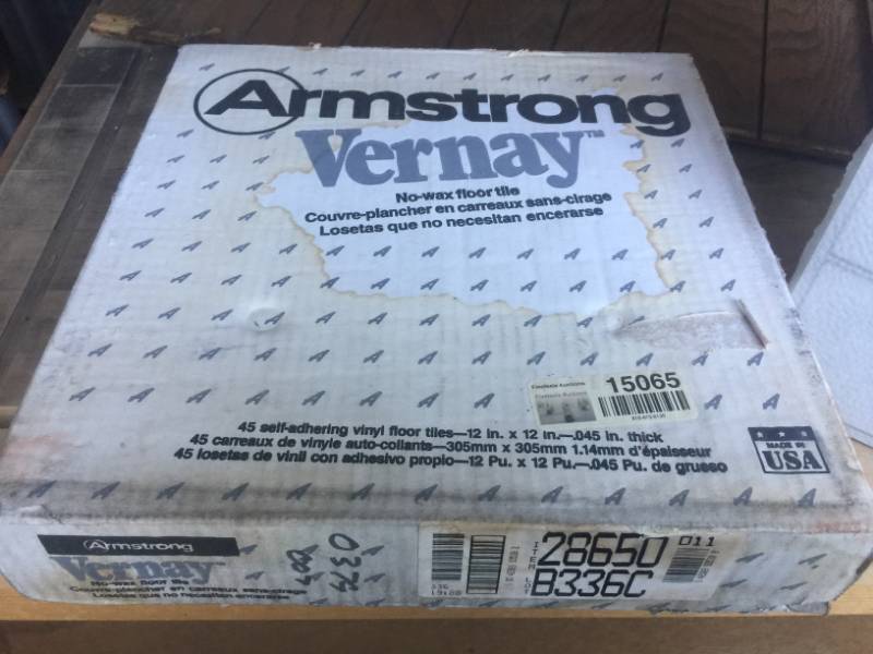 lot 1013 image: BOX OF ARMSTRONG VERNAY TILES