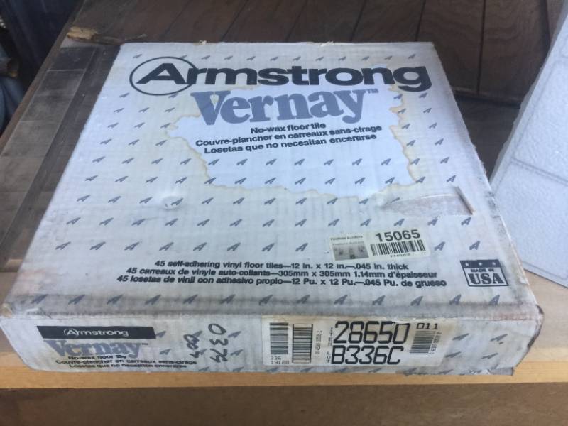 lot 1014 image: BOX OF ARMSTRONG VERNAY TILES