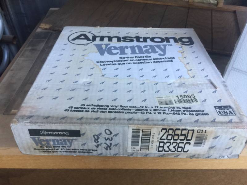 lot 1015 image: BOX OF ARMSTRONG VERNAY TILES