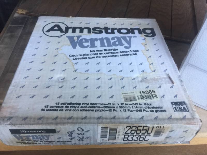 lot 1016 image: BOX OF ARMSTRONG VERNAY TILES