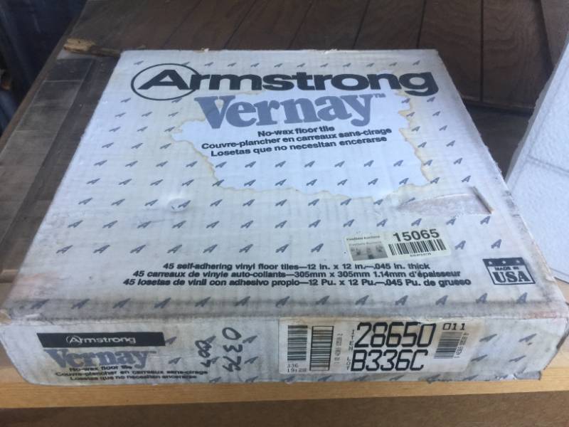 lot 1018 image: BOX OF ARMSTRONG VERNAY TILES
