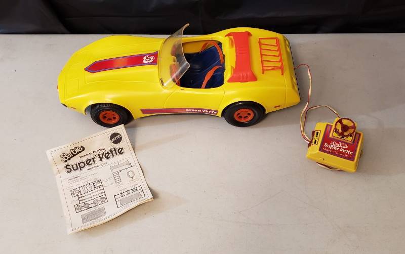 lot 1324 image: Vintage Barbie Super Vette with Remote Control and Instructions