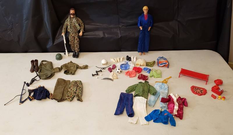 lot 1336 image: Vintage Lot of 1968 Ken & Accessories and 1964 GI Joe & Accessories