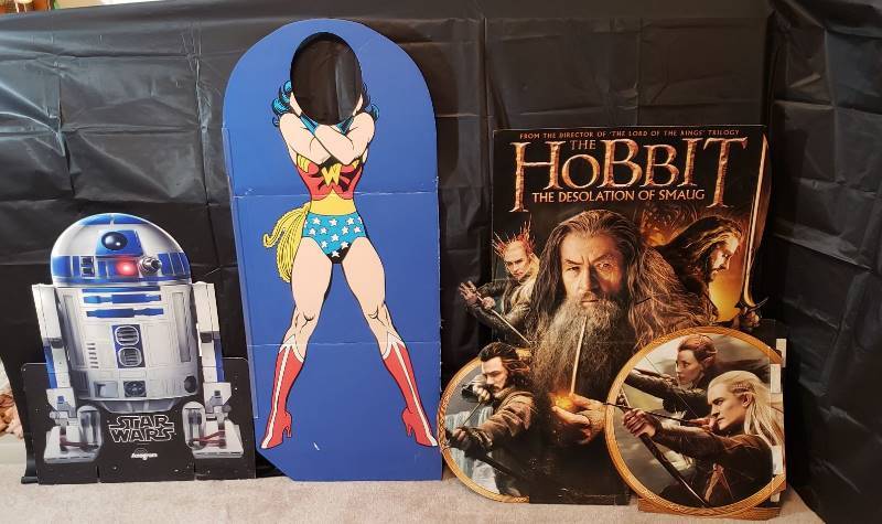 lot 1358 image: Lot of Cardboard Movie Promos - Hobbit, Marvel, and Star Wars