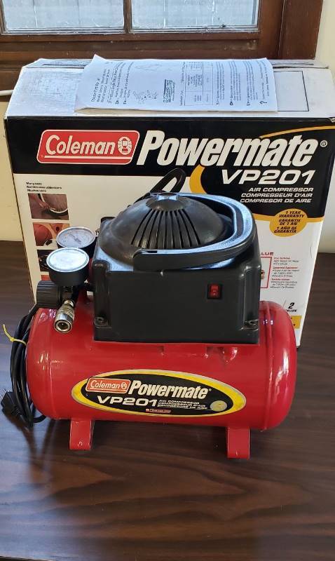 lot 1369 image: Coleman Powermate Air Compressor VP201 model - WORKS