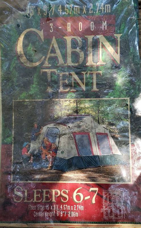 lot 1437 image: Cabin Tent - 15 x 9 - looks to be complete in bag