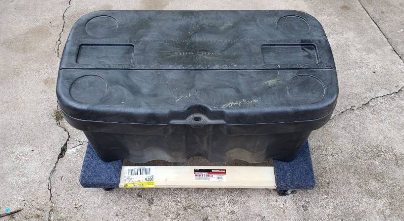 lot 1448 image: Movers Dolly (30  x 18 ) & Hard Side Tote Box (31  x 18  x 14 )