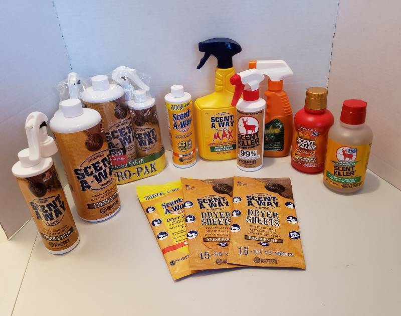 lot 1544 image: Lot of Scent-A-Way Clothing Detergent and Field Sprays