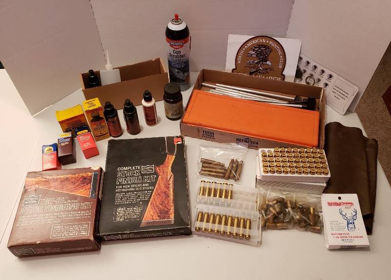lot 1554 image: Gun Cleaning Supplies and Spent Ammo