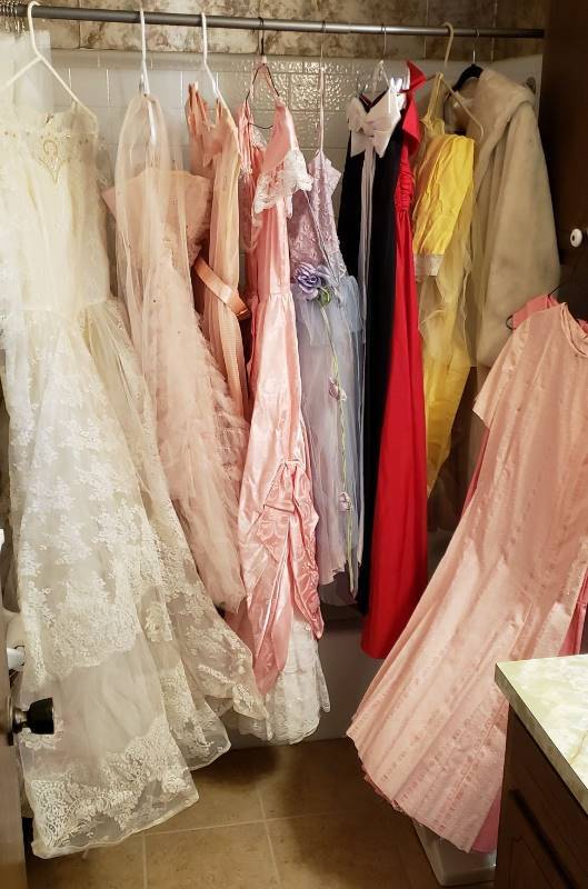 lot 1572 image: Lot of Vintage Dresses and Coat - various sizes