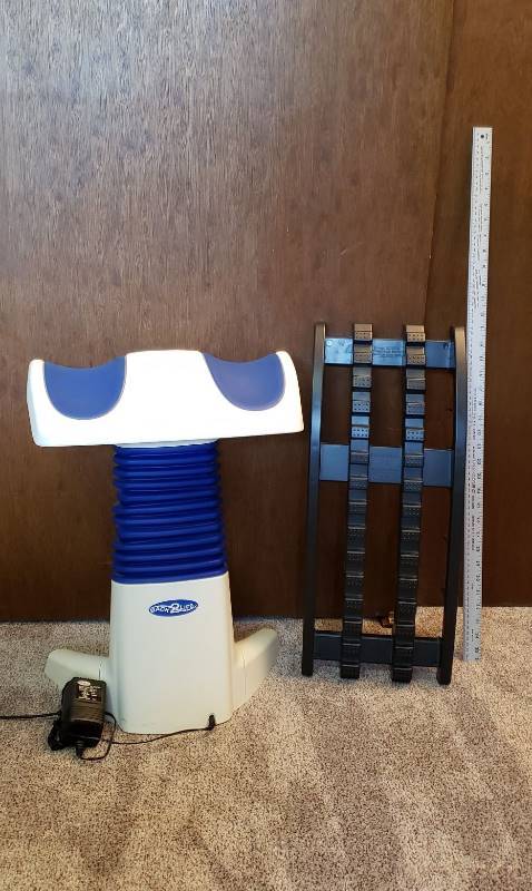 lot 1582 image: Back2Life Pain Relief Machine and True Back Orthopedic Traction Device