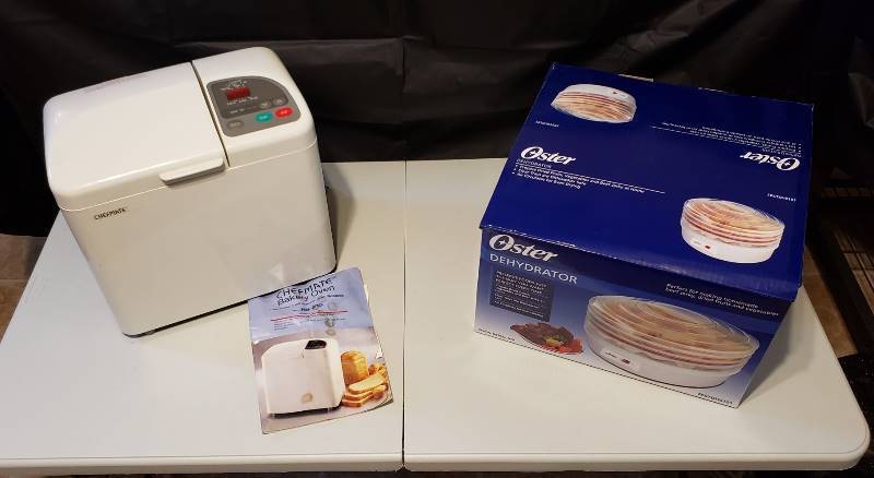 lot 1700 image: Oster Dehydrator in Box and Chefmate Bread Machine - untested