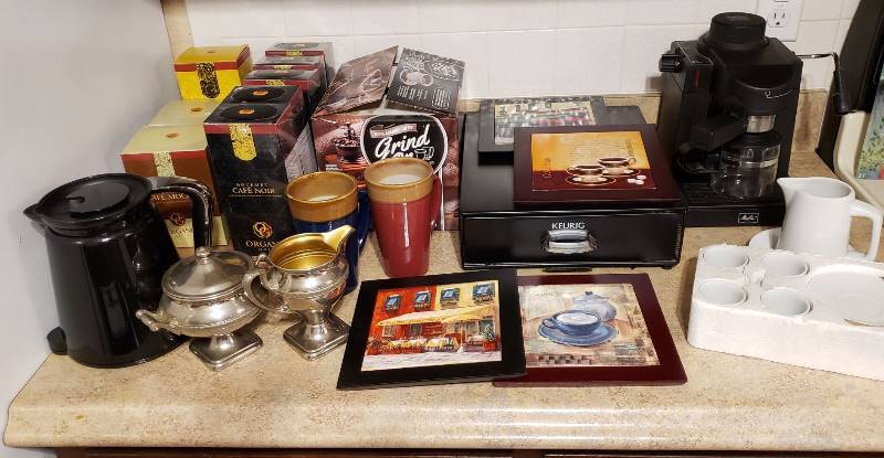 lot 1707 image: Lot of Coffee and Coffee Kitchen Wares  Serving Containers - Electrical Item powered on