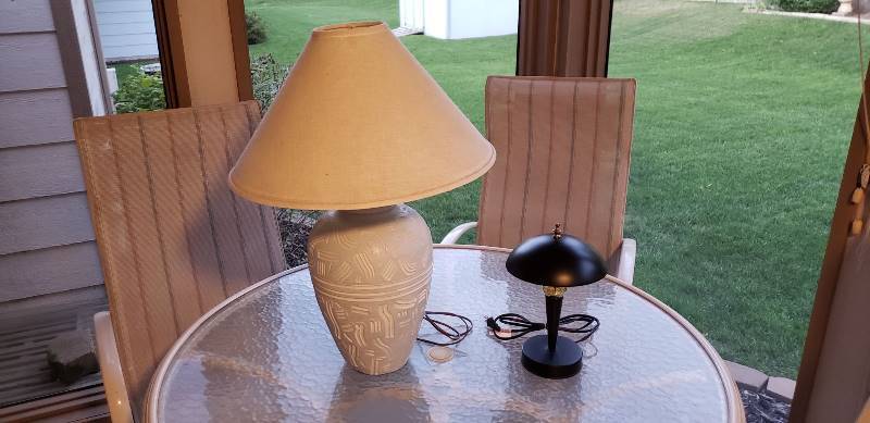lot 3103 image: 2 Table Lamps - Black One is Touch Lamp