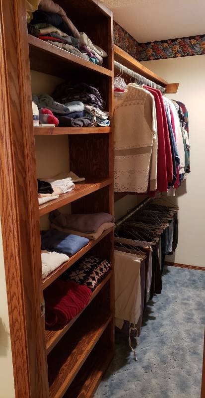 lot 3116 image: Contents of Left Side of Walk-In Closet - Most Sizes are 16 and Large
