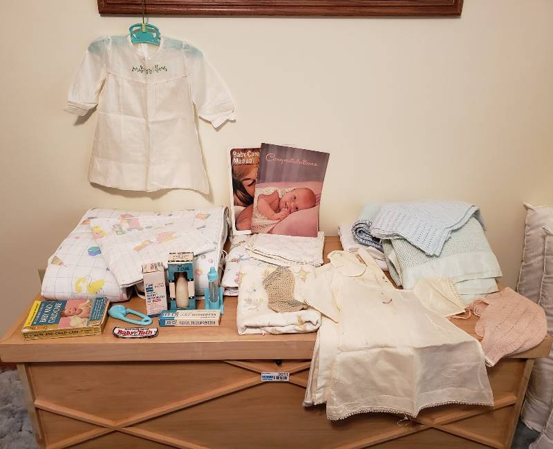 lot 3181 image: Lot of Vintage Baby Items