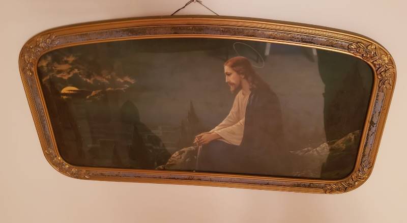 lot 3198 image: Vintage Framed Print of Jesus in the Garden - 30  x 16
