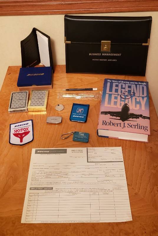 lot 3215 image: Lot of Boeing Items - Book, Notebooks, Playing Cards, and Various Other Items