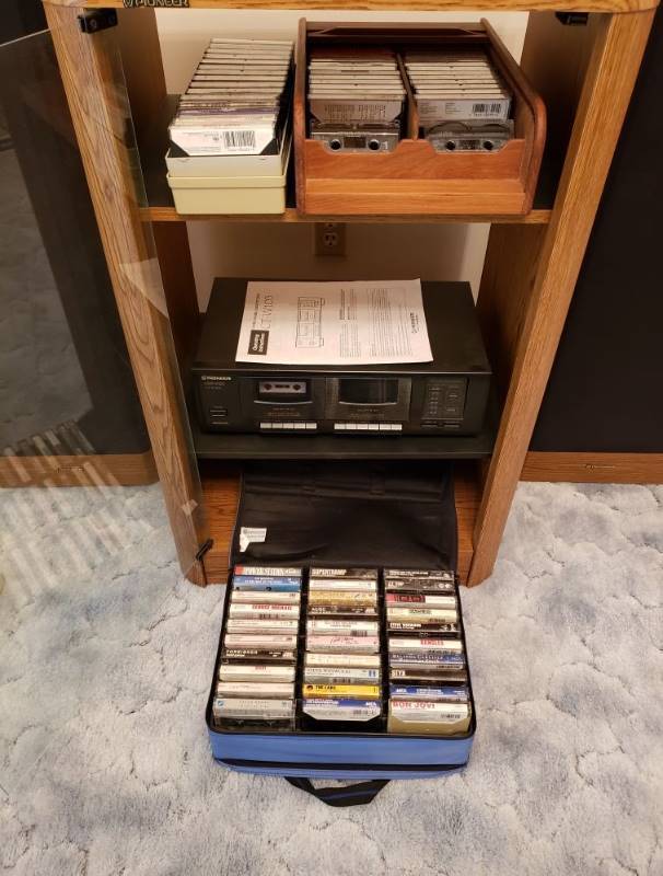 lot 3323 image: Pioneer CT-W103 Stereo Double Cassette Deck with Cassette Tapes