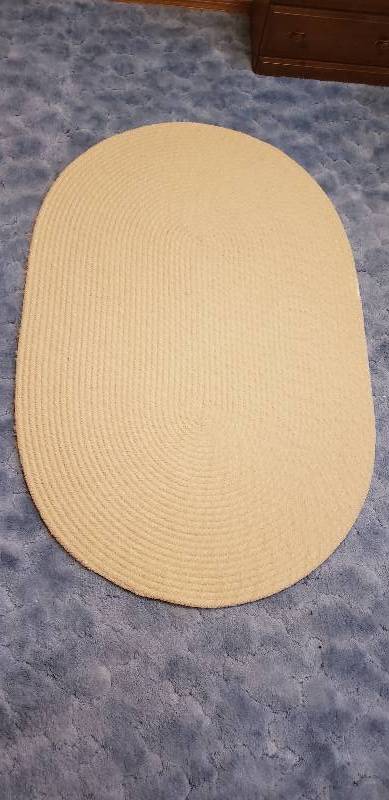 lot 3008 image: Gold Yellow Oval Braided Rug - 67  x 43
