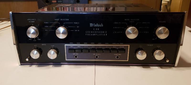 lot 2201 image: Vintage McIntosh C 28 Stereophonic Preamplifier (Works) - Serial No. AK3713 - with Original Shipping Box