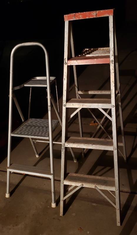 lot 2266 image: Lot of Two Step Ladders - 5 ft. Sears and Two Step Painting Ladder